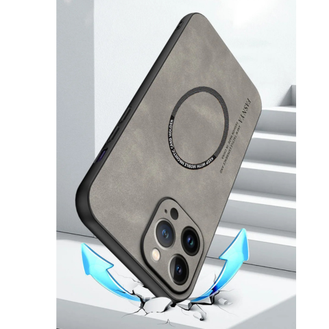 MagSafe対応 ソフトケース レザー風仕上げ