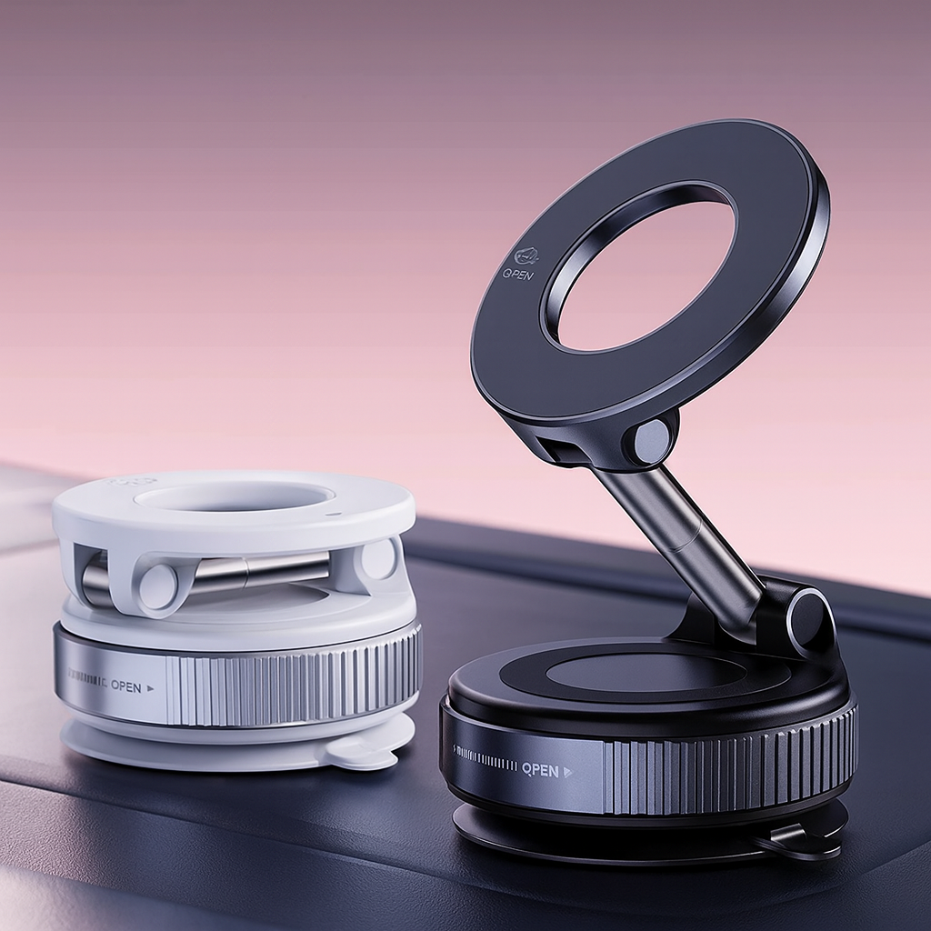 マグネット式スマホホルダー|3軸回転で自由自在