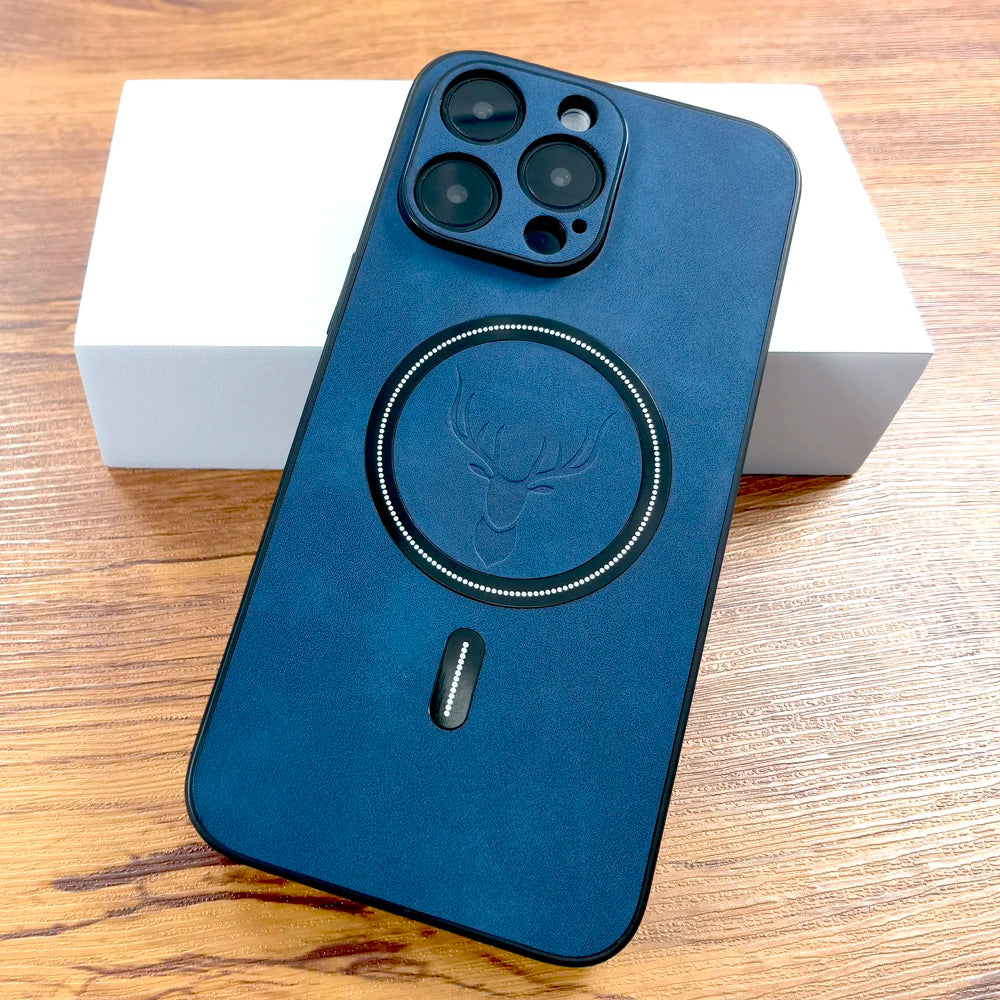 MagSafe対応 高級PUレザー 鹿デザイン iPhoneケース