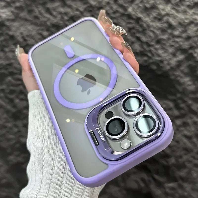 MagSafe対応 高級耐衝撃ケース iPhone用 レンズ保護カバー