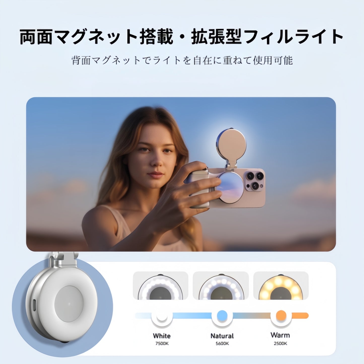 iPhone/Android対応  ワイヤレスリモコン付き 撮影グリップ