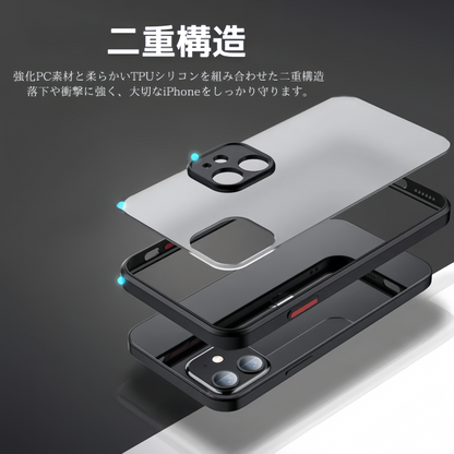 耐衝撃 iPhoneケース バンパー保護 シリコン＆ハード素材 衝撃吸収カバー