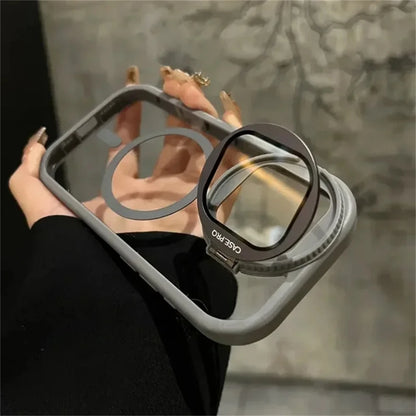 iPhoneケース MagSafe対応 透明カバー レンズ保護&スタンド機能付き