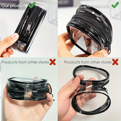 ミニ透明ジッパー収納ポーチ｜イヤホン＆充電器用 コンパクト整理バッグ