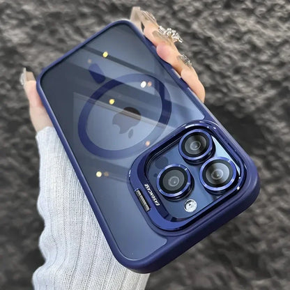 MagSafe対応 高級耐衝撃ケース iPhone用 レンズ保護カバー
