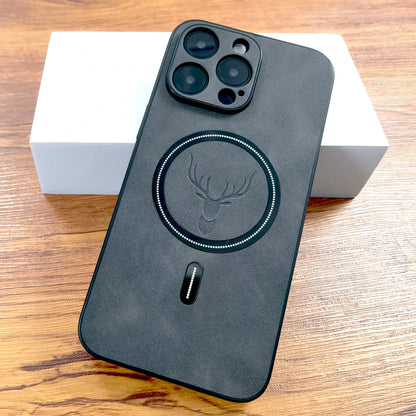 MagSafe対応 高級PUレザー 鹿デザイン iPhoneケース