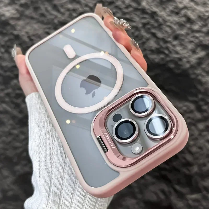 MagSafe対応 高級耐衝撃ケース iPhone用 レンズ保護カバー