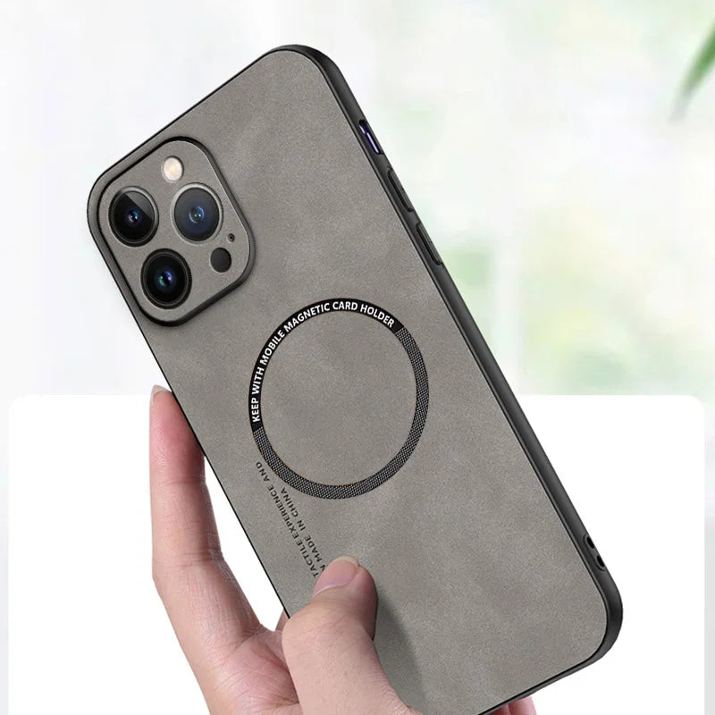 MagSafe対応 ソフトケース レザー風仕上げ