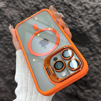 MagSafe対応 高級耐衝撃ケース iPhone用 レンズ保護カバー