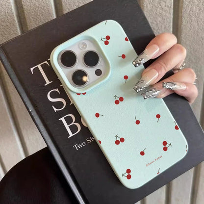 かわいいチェリー柄シリコンケース｜iPhone各種対応