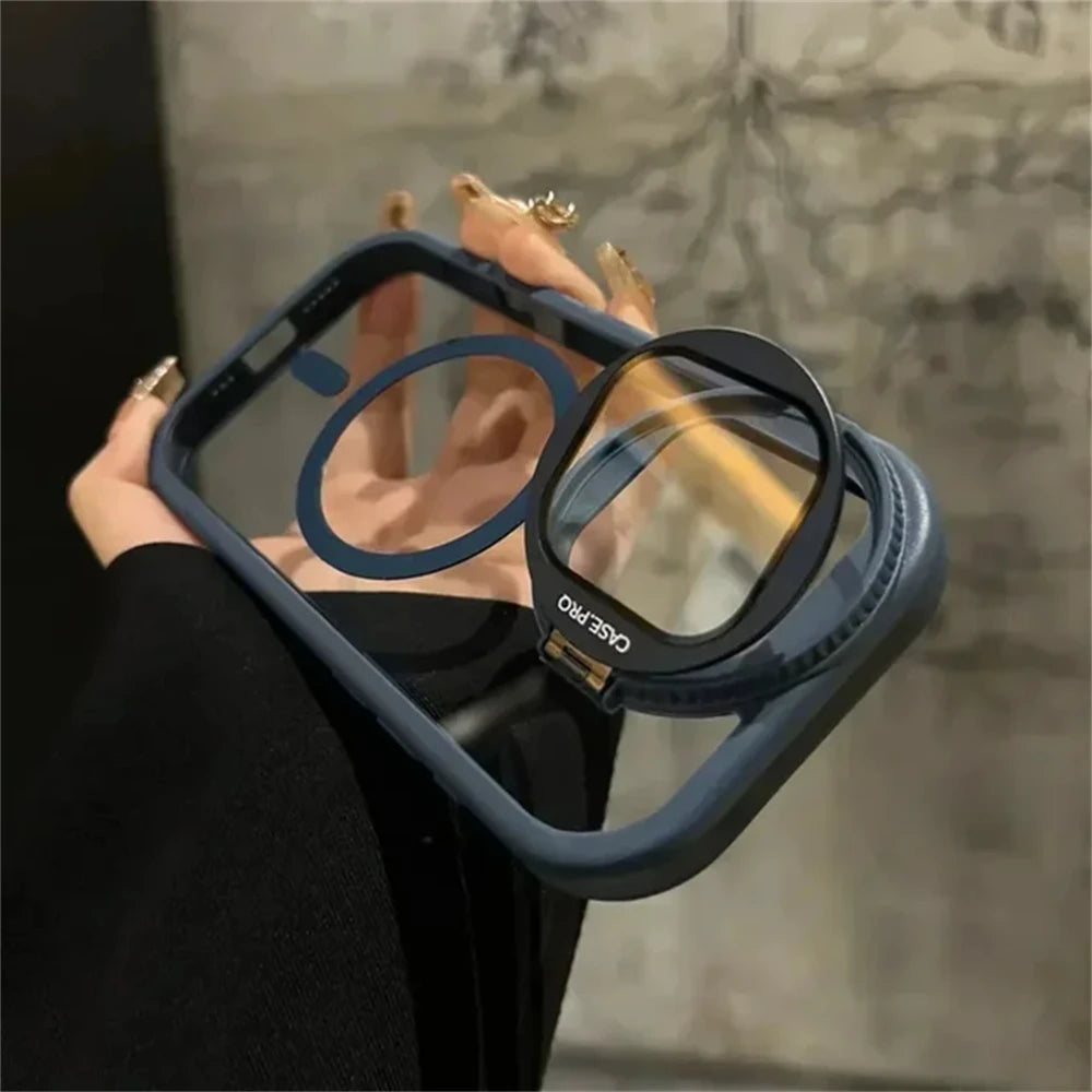 iPhoneケース MagSafe対応 透明カバー レンズ保護&スタンド機能付き