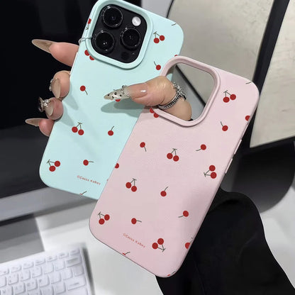 かわいいチェリー柄シリコンケース｜iPhone各種対応