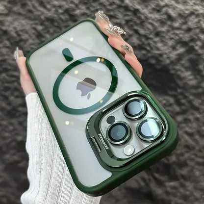 MagSafe対応 高級耐衝撃ケース iPhone用 レンズ保護カバー