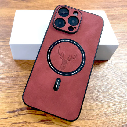 MagSafe対応 高級PUレザー 鹿デザイン iPhoneケース