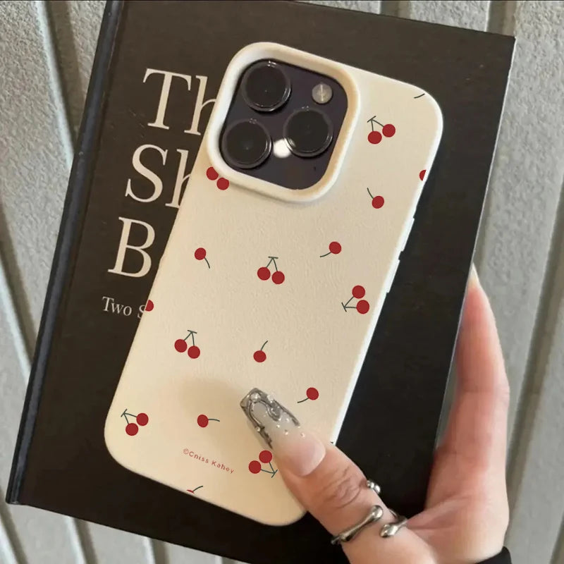 かわいいチェリー柄シリコンケース｜iPhone各種対応