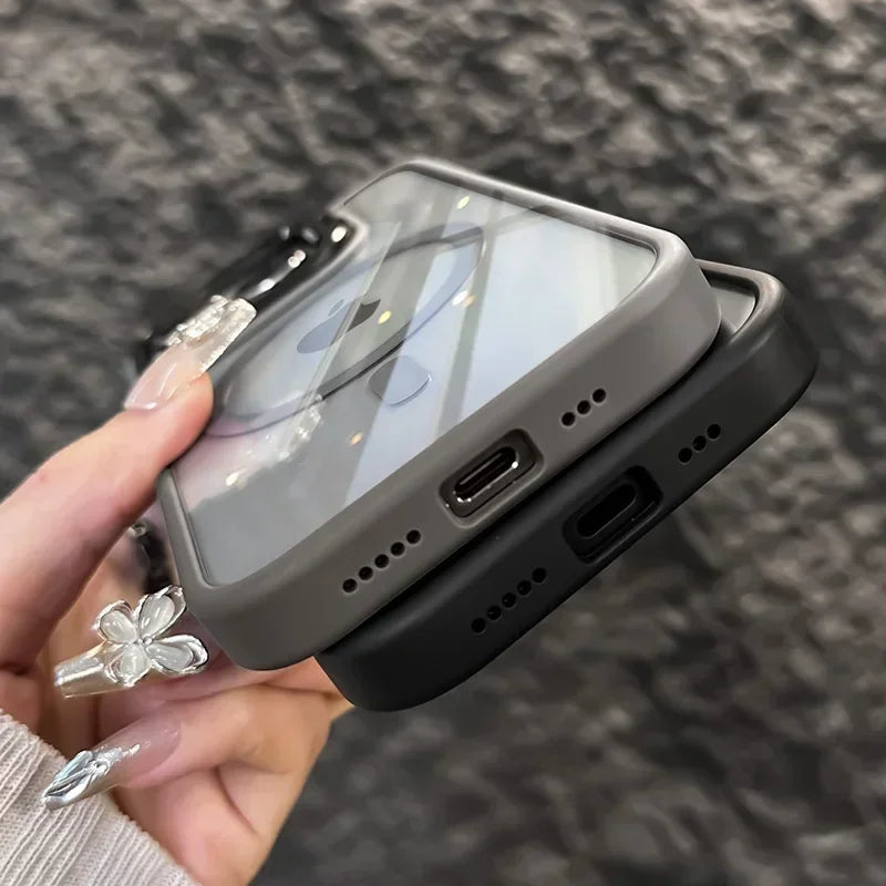 MagSafe対応 高級耐衝撃ケース iPhone用 レンズ保護カバー