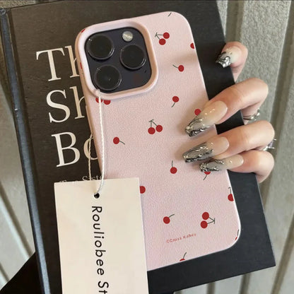 かわいいチェリー柄シリコンケース｜iPhone各種対応