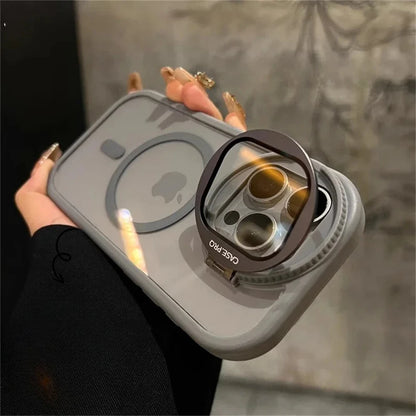 iPhoneケース MagSafe対応 透明カバー レンズ保護&スタンド機能付き
