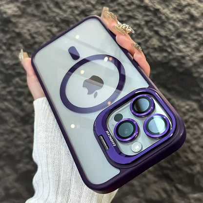 MagSafe対応 高級耐衝撃ケース iPhone用 レンズ保護カバー